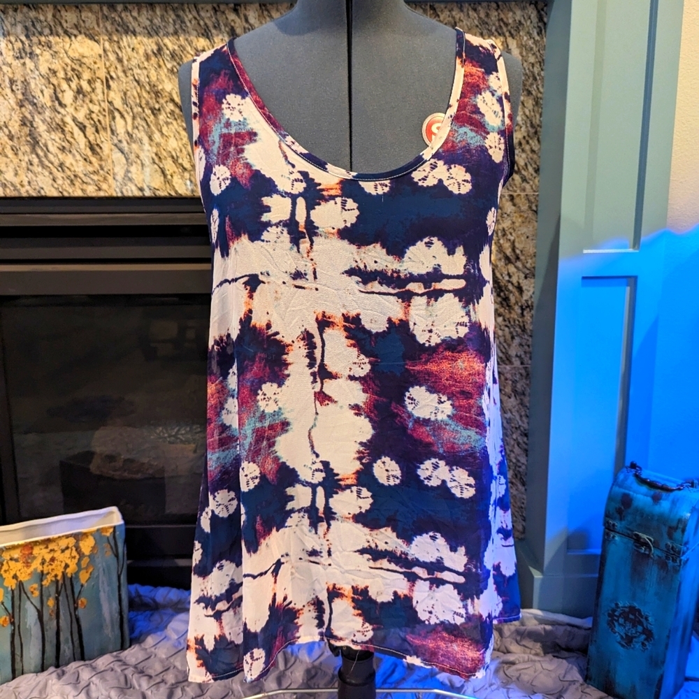 Purple Oversized Flowing Tank - L